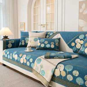 Chenille Settee Sofa Cover,1 Count Non-Slip & Machine Washable Couch Cover, Pet-Friendly Sofa cushion cover, Tree Pattern Sofa furniture Protector, Fits 2/3/4-Seater & Corner Sofa, Easy Fit living room decor all-season Sofa Couch Covers
