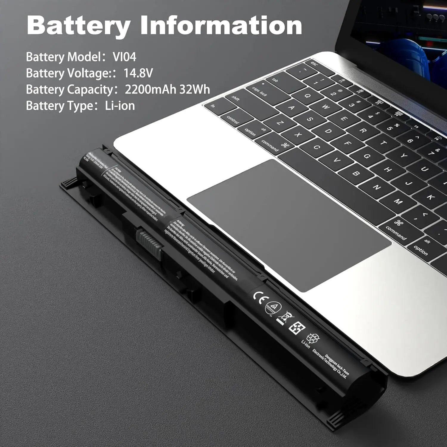 VI04 Replacement cell phone Laptop Battery 14.8V 32Wh 2200mAh Flame Retardant Anti-Bulging 【Stable  for】 HP ProBook 440 G2 450 G2 Pavilion 15-P 15-X Envy 15-K Fit 756478-422 HSTNN-LB6K