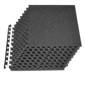 Puzzle Exercise Mat Set, 12-Piece High-Density EVA Foam Interlocking Mats, 24 X 24 X 0.79 In, Protective Floor Padding With Gray Dots For Home Gym, Office, And Studio Use, Non-Slip Durable Padding Tiles