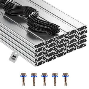 VEVOR Greenhouse Spring Wire and Lock Channel, 50 Packs 6.56 ft PVC-Coated Wiggle Wire & Aluminum Alloy Channel Bundle Kit with Included Screws, 0.05 in Thickened, Poly Film & Shade Cloth Attachments