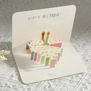 3D Pop-Up Birthday Card with Cake Design, Personalized Fun Card for Women Men Kids, Perfect Gift for Family & Friends