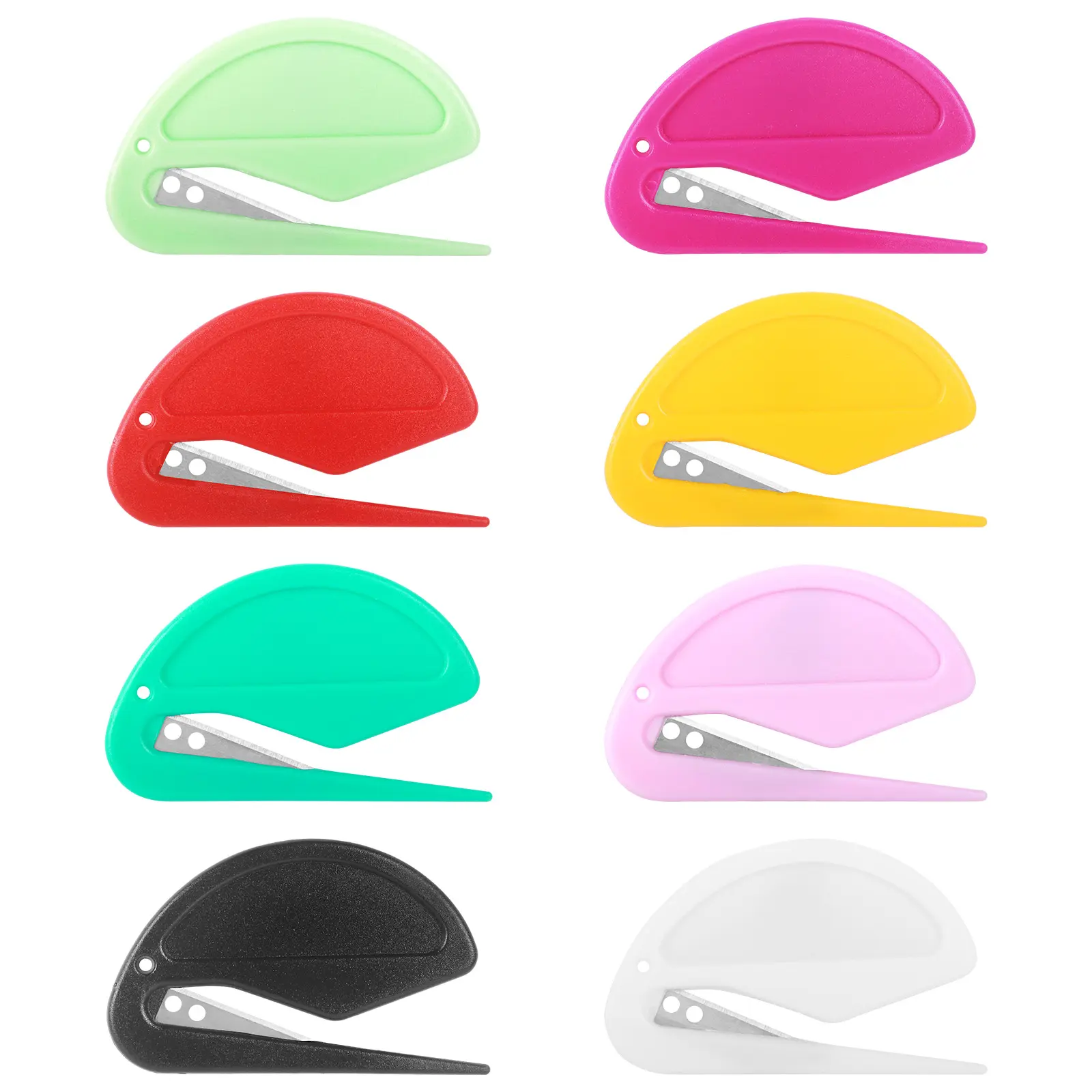 8 Pack Letter Opener Envelope Slitter, Plastic Letter Openers with Ergonomic Grip, Safe Mail Opener Tool with Concealed Blade for Office, Home Use, Envelope Opener for Letter, Mail, Package