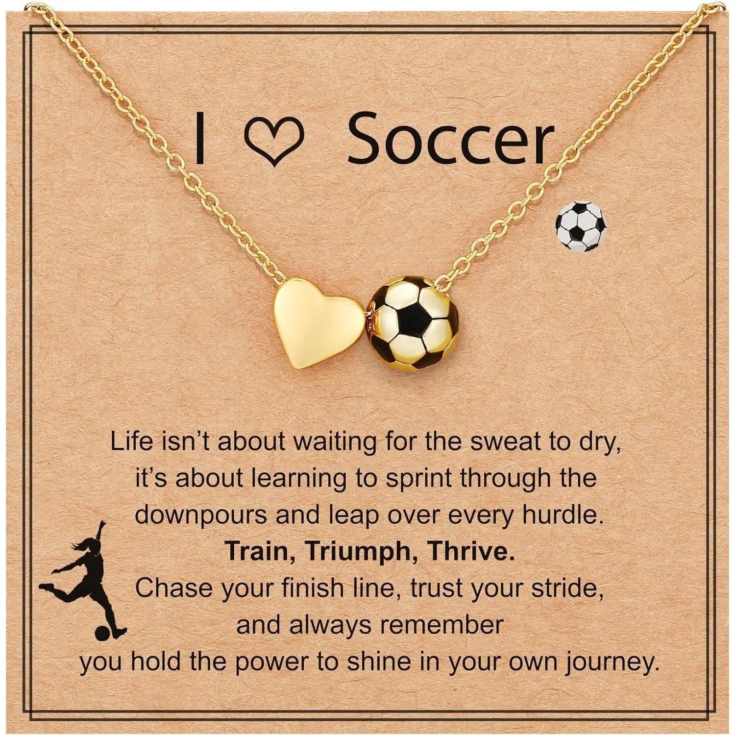 CASSIECA Gold Chain Necklace for Women, Sports Accessories Jewelry (Soccer, Softball, Volleyball, Basketball) 16+3 Inches Chain Jewelry Necklaces, Summer Daily Gift for Lovers