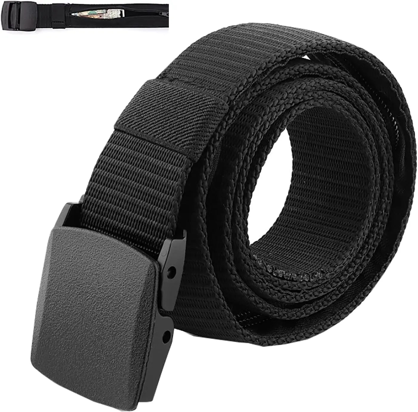 Men's Anti-Theft Security Money Belt - Adjustable Size, Nylon Plastic, Hidden Zip Money Compartment Pocket, Cashsafe Wallet, Non-Metal Buckle, Secure Hold for Travel Safety (Sports & Outdoor Cycling Gear), Unisex Wear