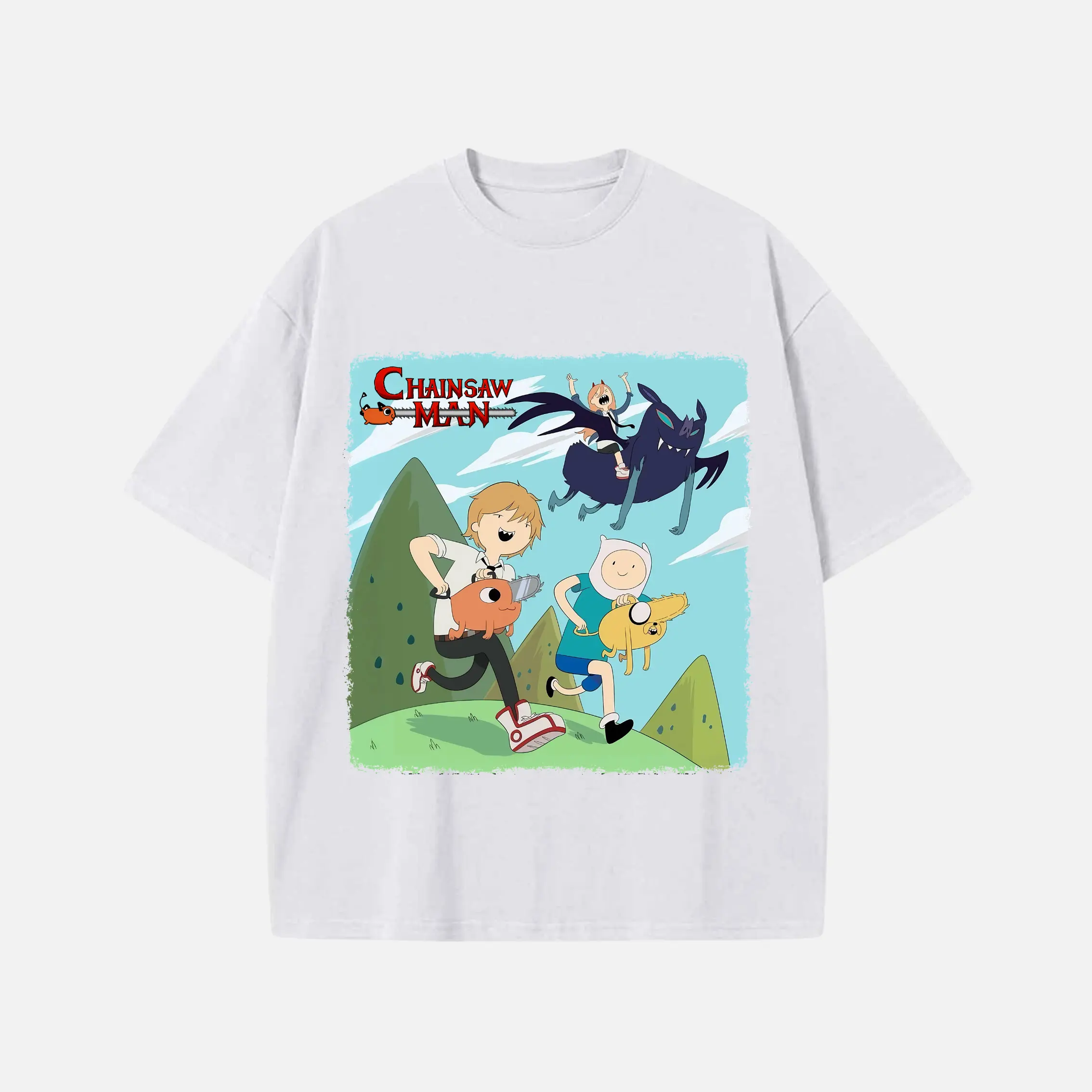 Chainsaw Time Graphic Tee, Chainsaw Man x Adv3ntur3 Tim3 Shirt, D3nji/Pochita/Power Anime Fan Merch, Unisex Sweatshirt Hoodie