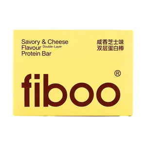 FIBOO High Protein Double Layer Protein Bars 25g 5 Count Cheesy Flavor 100 Calories Snack