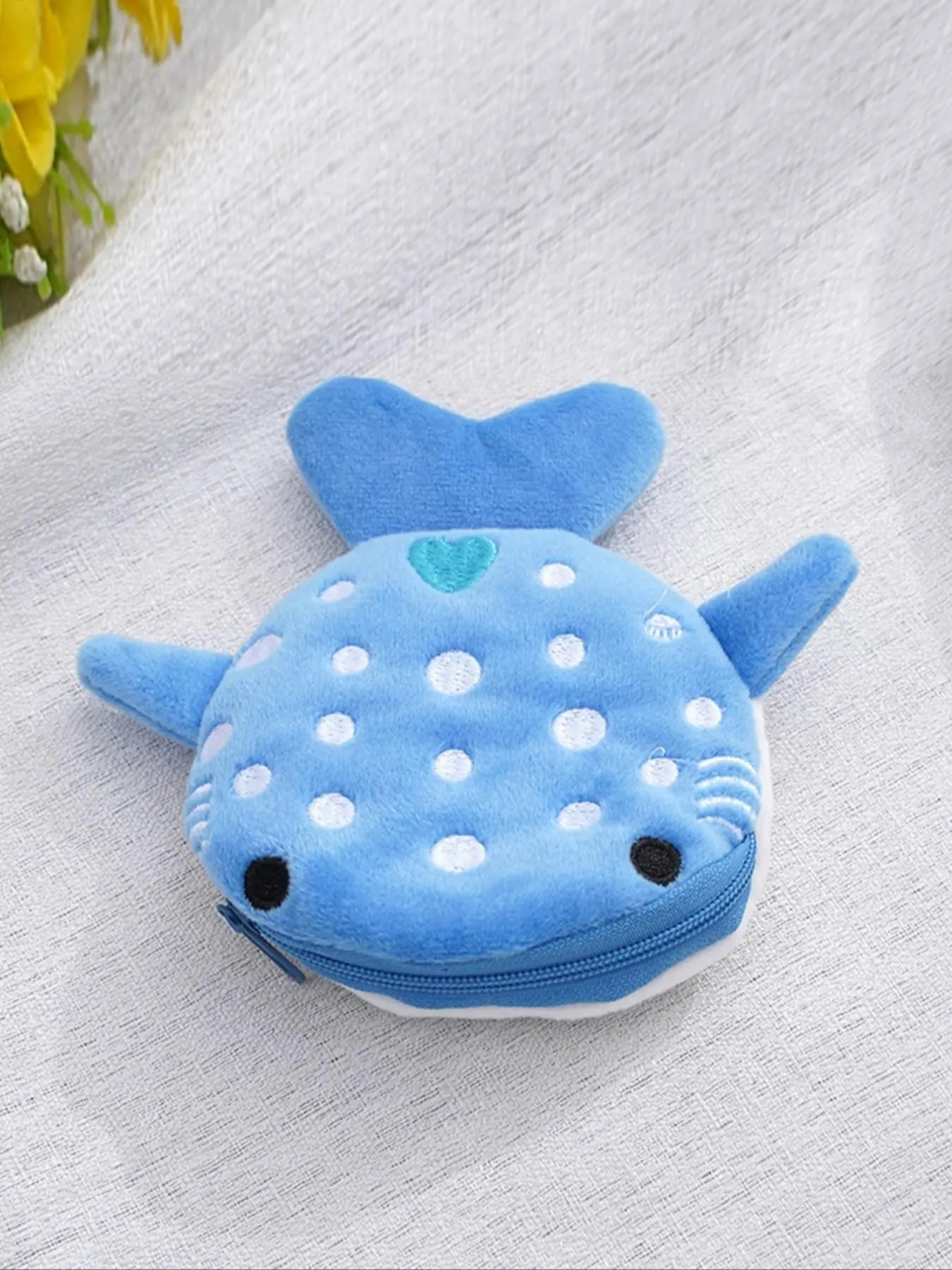 Women's Cute Cartoon Whale Design Plush Zipper Wallet, Fashionable Animal Design Purse for Daily Used & Work, Casual Trendy Versatile High-quality Dai