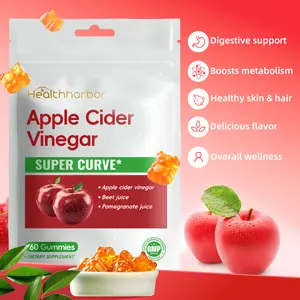 Healthharbor Apple Cider Vinegar Super Curve Softgels - Digestive Support, Energy Boost, Heart Health, Vegan, Gluten-Free, 60 Count