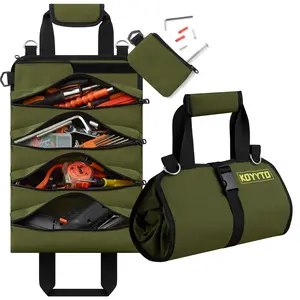 Portable Foldable Tool Storage Bag, Fall Multi-grid Zipper Tool Organizer with Removable Zipper Bags, Travel Essentials, Portable Tool Storage Bag for Home for Father's Day Gift, Fall Outfits, Fall Freshness