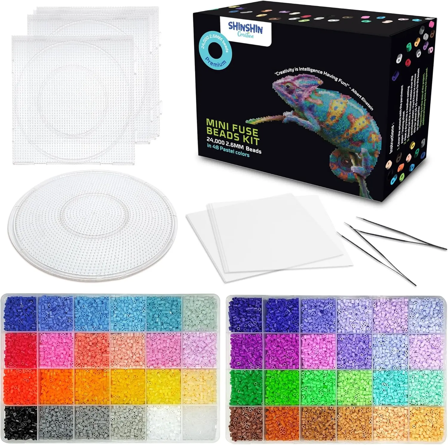 Mini beads in 48 pastel colors
