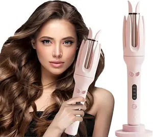 Automatic Hair Curler, 28 mm Rotating Curling Wand, Professional Hairstyling Tool for Loose Curls and Beach Waves, Negative Ion Anti-Frizz Technology, 4 Adjustable Heat & Speed Settings, LED Digital Display, Anti-Tangle, Anti-Scald Design, Portable Curler