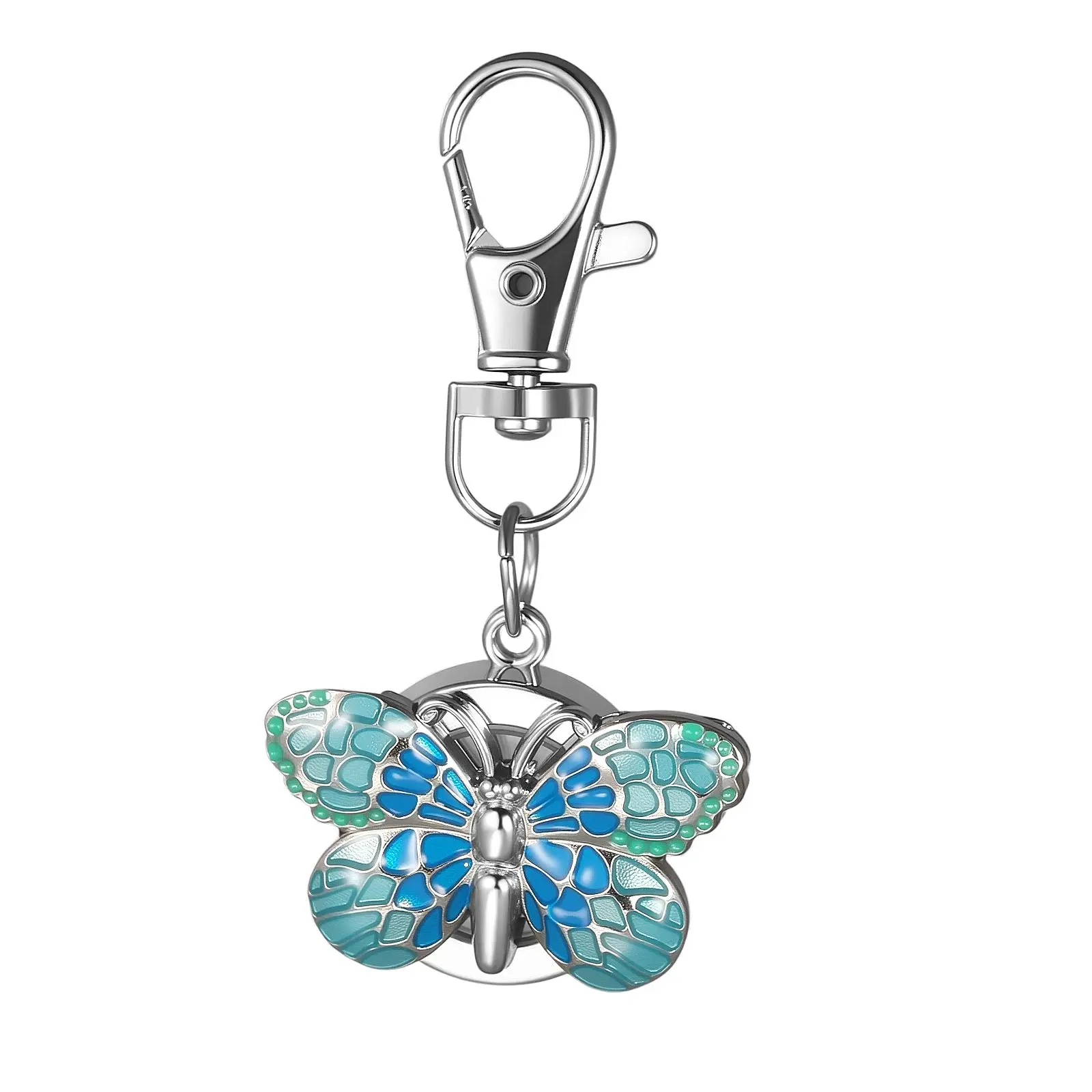 OIDEA Vintage Butterfly Carabiner Clip Retro Quartz Fob Pocket Watch - Analog Compact Alloy Women's Fashion Accessory, 1.25 Oz, Resists Tarnishing, for Nurses, Christmas, Mother's Day Gifting