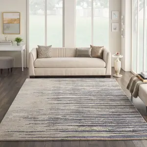 Nourison Home Moroccan-Inspired Soft Ethnic Patterned Dual-Tone Abstract Stripe Area Rug, Soft Rug, Dual-Tone Area Rugs