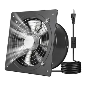 VEVOR 10 Inch Exhaust Fan, 988 CFM High Velocity Wall Mount Vent Fan with On/Off Control, Low Consumption, Portable Ventilation Extractor for Attic,Garage,Basement,Workshop,Kitchen, Chicken Coop,Blac