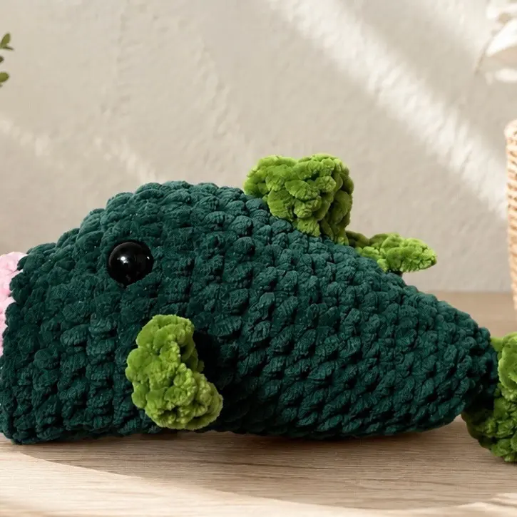 Crochet Fish Plush Toy, Handmade Stuffed Animal for Kids' Room Decoration