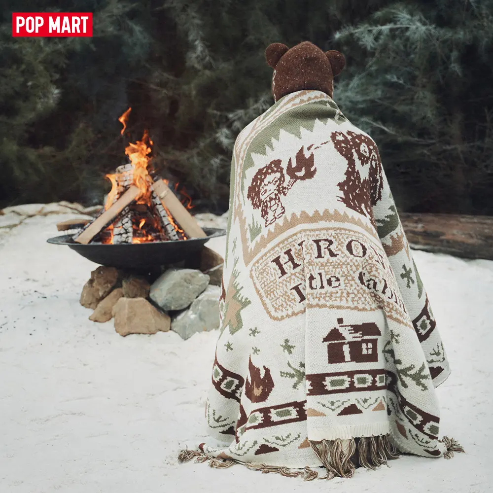 POP MART Hirono Living Wild - Fight for Joy Knitted Blanket,summerwins