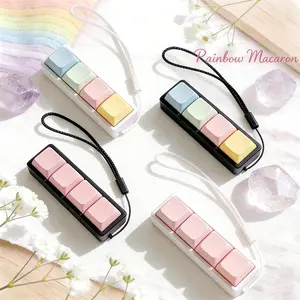 4 Keys Keyboard Fidget Toy for Adults Fidget Mechanical Keyboard Clicker Toys Keychain Stress Relief for Anxiety Decompression Desk Toy Easter Suffers Gifts