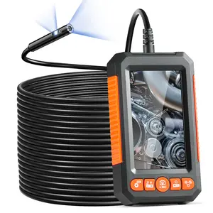 VEVOR Endoscope Camera with Light,  Dual Lens Borescope with 49.2FT Semi-Rigid Cable, 4.3" Screen 1080P Inspection Camera, 8 + 1 LED Lights, 4X Zoom, IP67 Waterproof Snake Camera for Auto, Plumbing