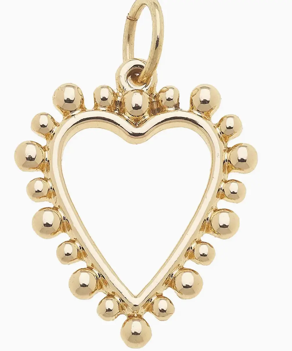 Open Studded Heart Charm