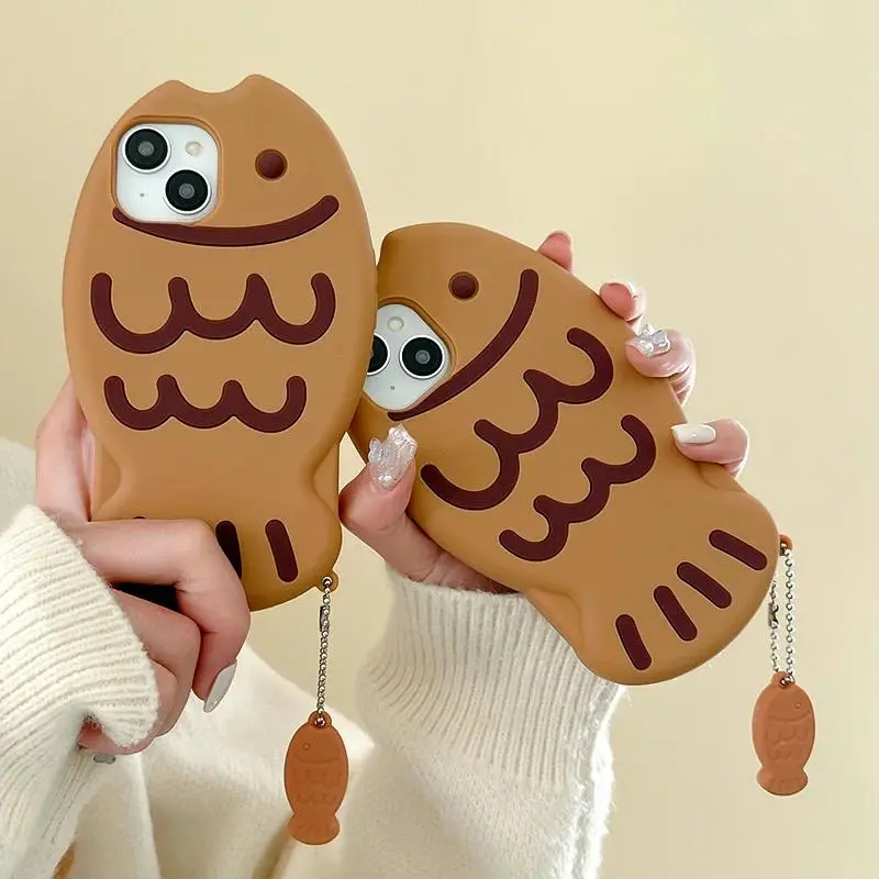 Taiyaki Soft Silicone Cellphone Case - Shockproof, Lightweight, Compact Protective Back Cover with Precise Cutouts, Included Screen Protector for iPhone 11 Pro Max, 13/14/15/16/17 Handheld Devices