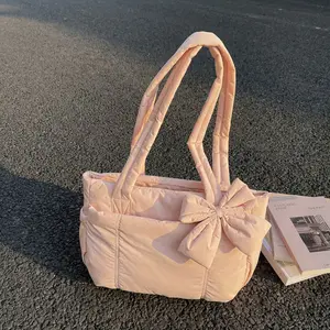 【ny&co】NEW IN BAGSMART Crush Bow 2 Size Tote Bag for Women-Friendly Lightweight Casual Commuter Bag with Cute Bow & Multiple Compartments for Travel Work Beach Gym Mothersdaygift
