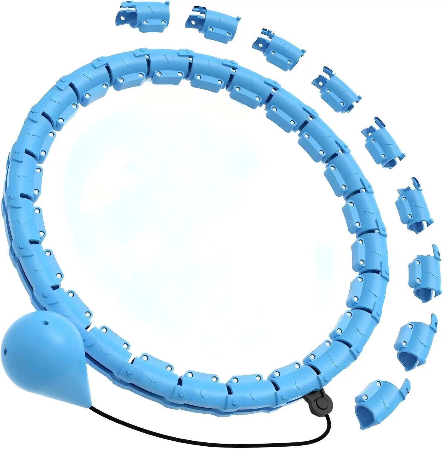 Women's Adjustable Portable Waist Hula Hoop for Beginners, 24-Detachable Links Exercise Equipment for Sports & Outdoor Fitness, Adjustable Portable Hoops