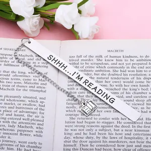 Letter & Book Patterned Stainless Steel Bookmark, 1 Count Durable Bookmark, Funny Gift for Book Lovers, Book Accessory for Home, Office and School
