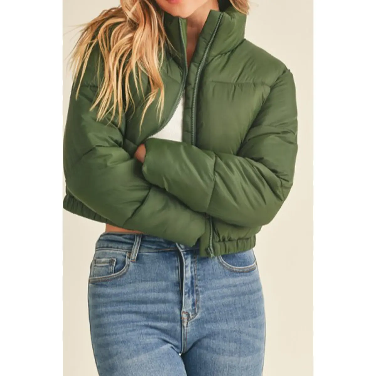Snowfall Cropped Puffer Jacket Snowfall Cropped Puffer Jacket
