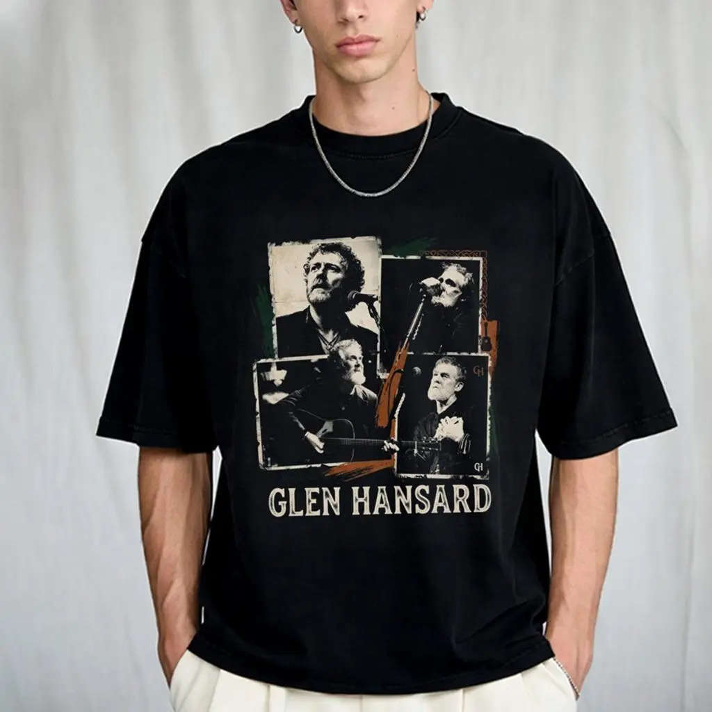 Glen Hansard Legendary Irish Singer Vintage Graphic T-Shirt Retro Music Fan Tee Crewneck Short Sleeve Cotton Shirt Top for Men Women Unisex