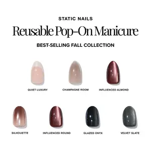 Static Nails Best-Selling Fall Reusable Pop-On Manicures Collection - Last Up to 30 Days - Bend and Crack Resistant Manicure - Durable, Long-Lasting, Reusable