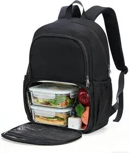 Lunch Backpack for Men Women,15.6 Inch Laptop Backpack with Lunch Compartment,Water Resistant Insulated Cooler Work College Backpacks