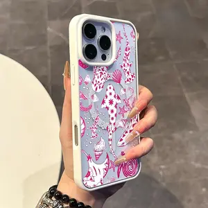 Chic Magnetic Smartphone Casing for iPhone 11/12/13/14/15/16/17 Pro Max Pink Marine World, MagSafe Ready, Anti-Slip, Ultra-Thin Mobile Phone Accessory for Daily Use with Aesthetic Touch for Cellphone Devices