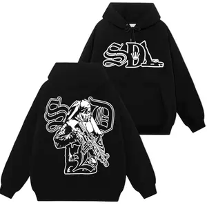 Trendy Retro Pattern Full Print Zip Up Hoodie |   SDL Streetwear Unisex Graphic Hooded Outerwear for Men & Women