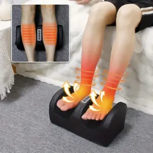 Foot massager, perfect for athletes foot, muscle relaxation, rolling massage, timable and heatable foot massager, 3 levels of adjustable strength for the bottom of the foot, calf, muscle. Red Relaxing