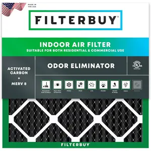 Filterbuy 20x20x1 Air Filter (1-Pack), Pleated MERV 8 Odor Eliminator HVAC AC Furnace Air Filters (Actual Size: 19.50 x 19.50 x 0.75 Inches)