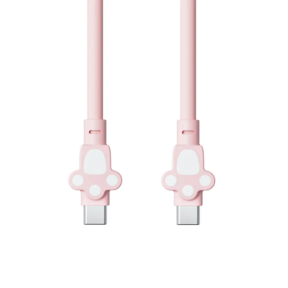 OOI 65W USB C to USB C Cable, 5FT Pink Bunny Cable Fast Charging, High-Speed Data Transfer for Car, Travel & Home Office, Compatible with iPhone 17/16/15 Series, Samsung Galaxy Series, Pixel Series, Laptops & Tablets