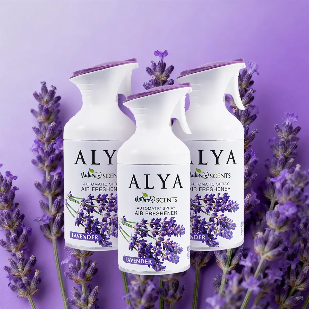 AIR FUSION ALYA Natural Bathroom Spray Air Freshener - 5oz 3-Pack, Flowers, Vanilla Scents, Linen Fragrances, Hand-Spray Design, Fresh and Clean Odor Control