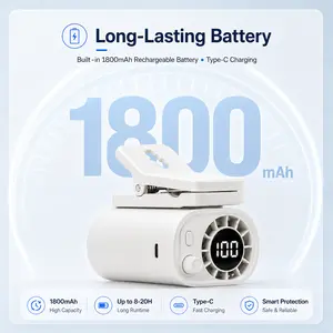 Stay cool anywhere! Portable Clip-On Stroller Fan, Rechargeable Battery-Powered Mini Desk Fan with Strong Clamp & 3 Speeds for Bedroom, Office, Travel (White)
