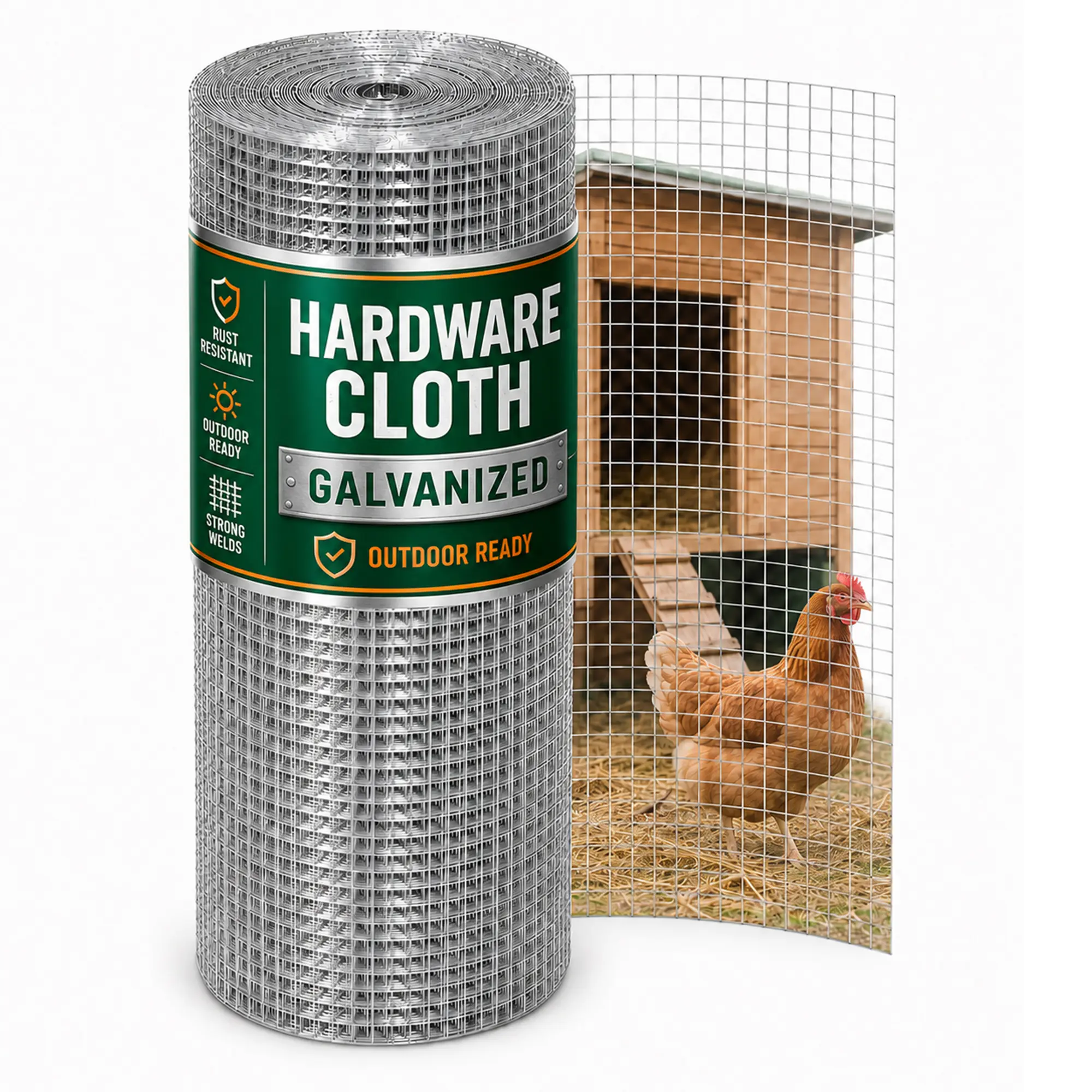 Hardware Cloth 48inx100ft 1/2 inch 19 Gauge Galvanized Mesh for Garden/Chicken Coop/Small Animal Enclosures/Rabbit Barrier/Vegetable Protection/Plant Support/Flower Bed Fencing/Snake Barrier