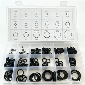 225pcs Rubber O-Ring Seals, 18 Sizes Nitrile Material, Heavy Duty, Industrial, Oil Resistant, High Temperature, Wear-Resistant, Ideal for Car, Faucet, Pipe Repair