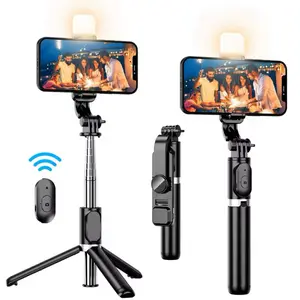 Bluetooth Wireless Selfie Tripod Monopod with Remote Shutter for Smartphone iPhone Detachable Tripod for Easy Photography Sessions Vlogging Kit Cellphone