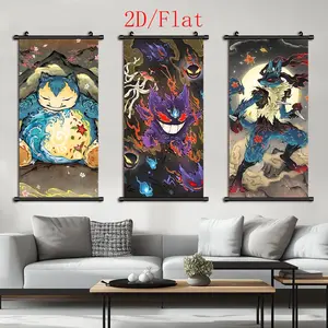 [2D-Flat]3pcs Exquisite Posters Canvas Wall Art Anime Unframed Scroll Hanging Painting, With Scroll Ord Art Decor HD, Pattern for Living Room, Best Gift for Friends, Indoor-Outdoor Decor, Ink HD Fade-Resistant Art