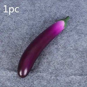 2026 NEW 1/3pcs High Simulation Fake Eggplant Model Bouncy Not Easy Deform Vegetable Photography Props Home Kitchen Decor for Halloween Christmas Harvest Thanksgiving Party