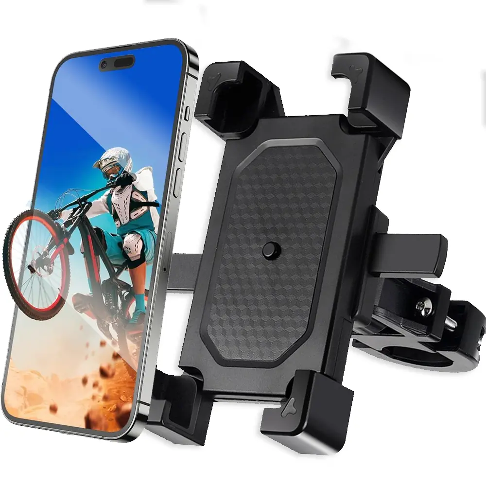 Bike Phone Holder, Motorcycle Phone Mount - Bike Handlebar Cell Phone Clamp, Bike Phone Clip for 4.7" to 6.8" Smartphones Cellphone Stand