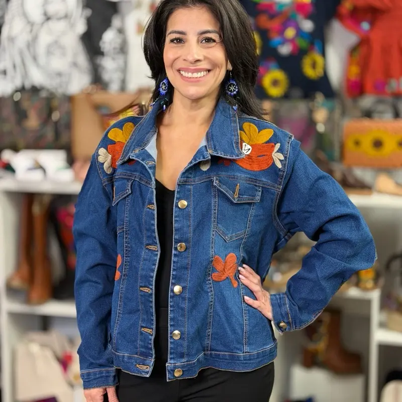 Chamarra mezclilla plus xl y xxl $55 con Elaborado y tejido de forma artesanal, hecho en México, artesanía mexicana
