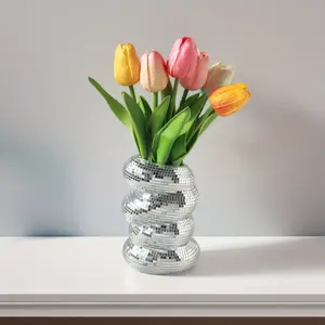 Disco Ball Vase, A Multifunctional Disco-Style Vase And Pen Holder, Is Perfect As A Wedding Centerpiece Or As A Decoration For The Bedroom, Kitchen, Office, And Birthdays