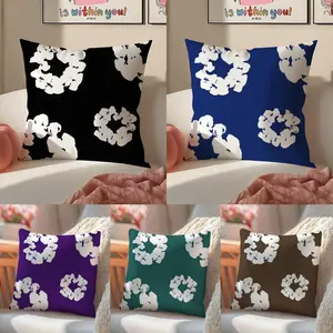 Luxury D-Denim T-Tears Cushion Cover Soft Short Plush Fabric Double-Sided Print Organic Breathable Sofa Pillow Case, Home Machine Washable in Warm Winter Perfect for Home Decor Warm Winter Home Child Gift