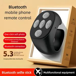 Mini Smart Ring Bluetooth-compatible Remote Control, Bluetooth Connection, Futuristic Design, Multi-Platform Compatibility, 10m Range, Ideal for Commuters and Content Creators, Smartphone Selfie Accessory, Smartphone Accessories
