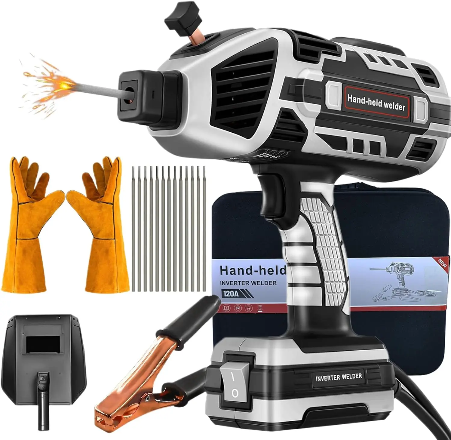 Portable IGBT Inverter ARC Welder - 110V Handheld Mini Arc Welding Equipment, 6 Variable Current Adjustment, Welding Rod Compatibility for 3/32"-1/8" Rods, DIY & Professional Repair Use, Mini Arc Welder Arc Welding Equipment, Welding Rod Arc Welding Equip