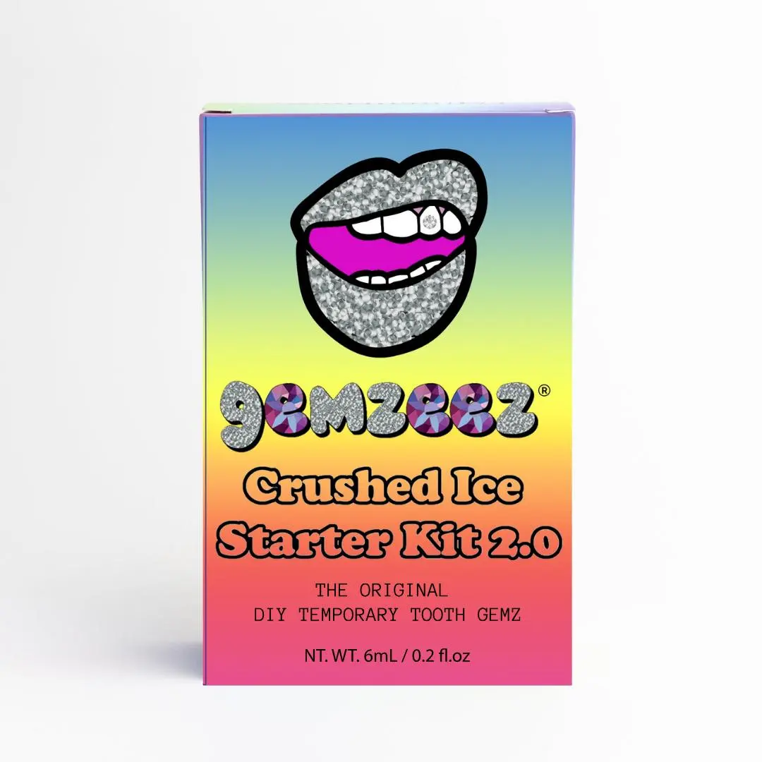 Gemzeez DIY Temporary Tooth Gem Kit – Cosmetic Use Only; Temporary Short-Term Wear Only. Results are not guaranteed and vary based on application and technique. Not permanent or long-lasting. Not intended for those seeking permanent results.
